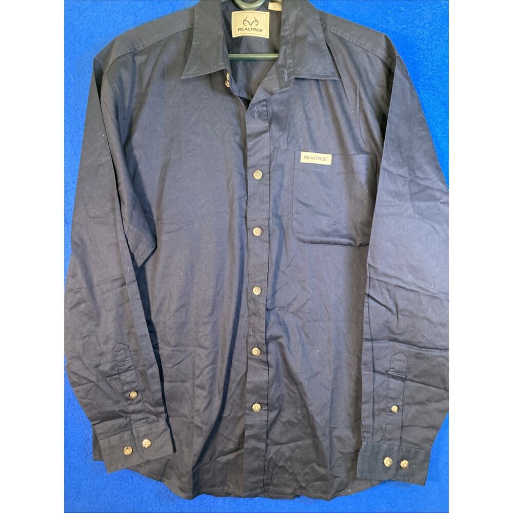 Realtree Men's Large Blue Button Down Shirt Long Sleeve Outdoor Workwear NWOT - Picture 2 of 16